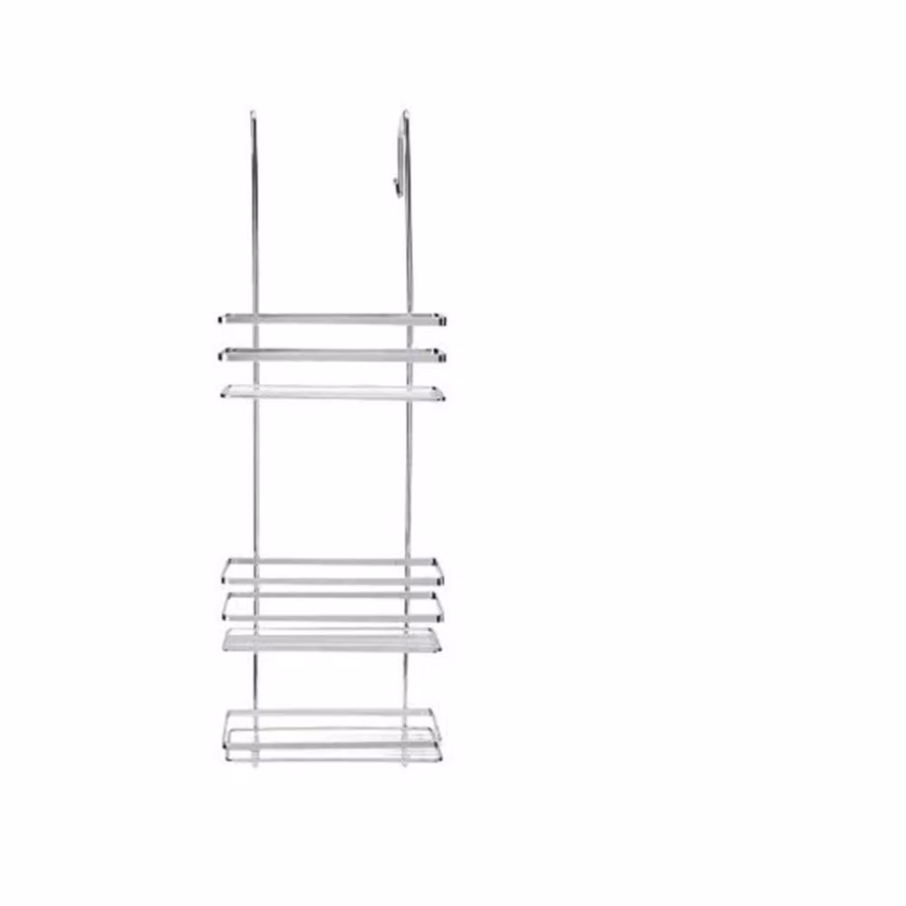 Nordara 3 Tier Hanging Metal Shower Caddy in Silver, Width: 180 cm, Drop: 180 cm