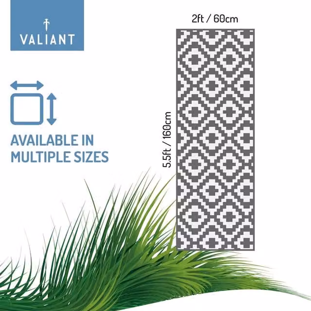 Valiant Grey Geometric Outdoor Rug for Garden and Terrace, W: 170 cm, D: 160 cm