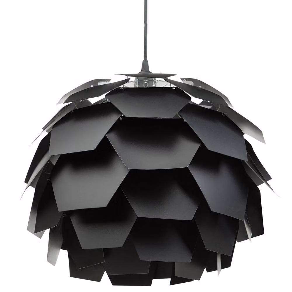 Wyld and Coco Black Modern Suspended Pendant Lamp with E27 Sphere Shade – 4