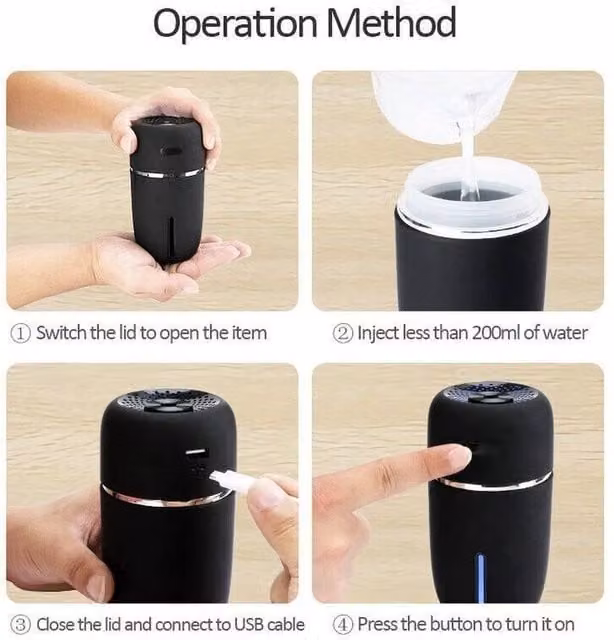 FLAVORA Black LED Aroma Diffuser and Humidifier – 1