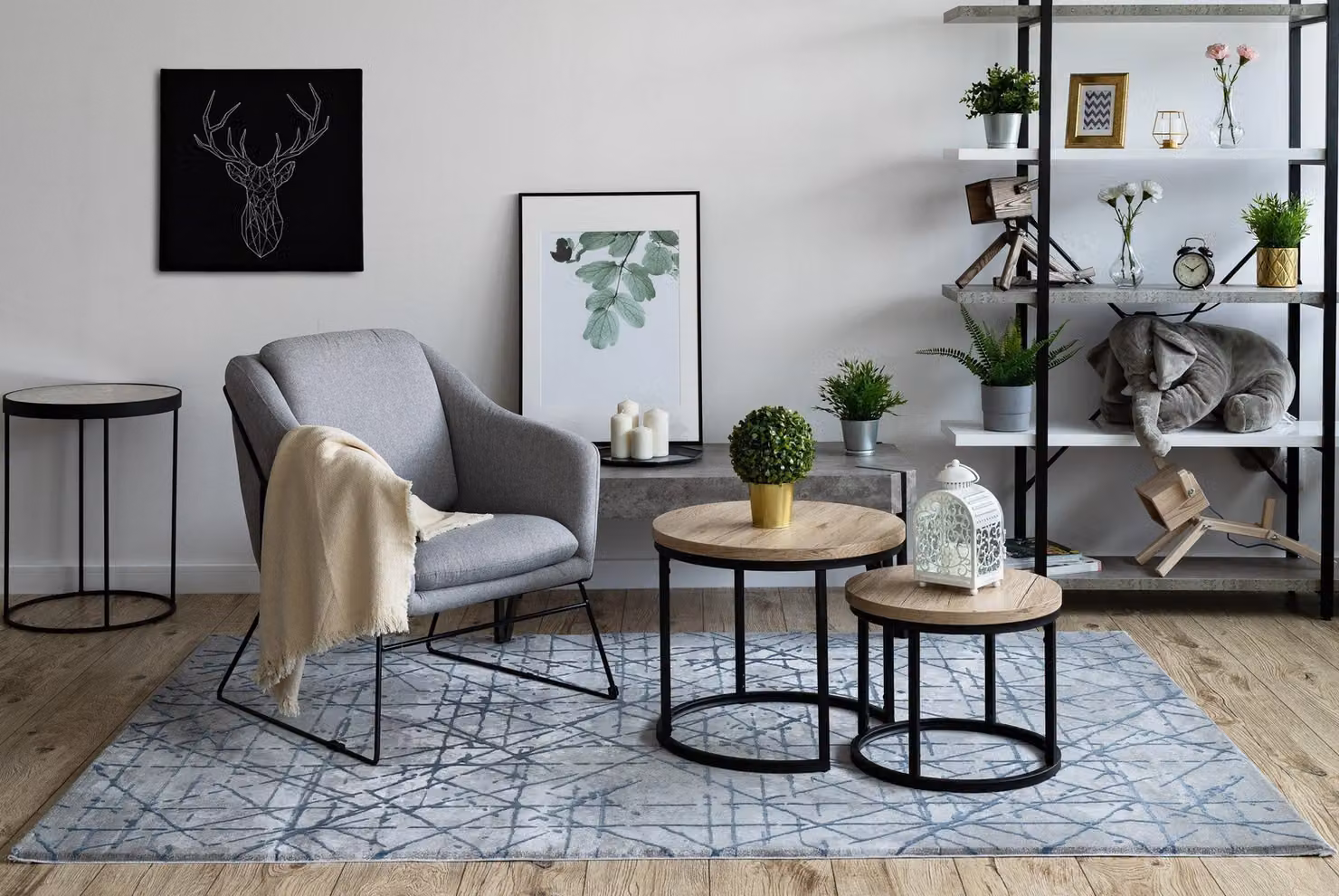 RugsX Valencia Abstract Modern Blue Rectangular Rug, W: 80 cm, L: 150 cm – 2