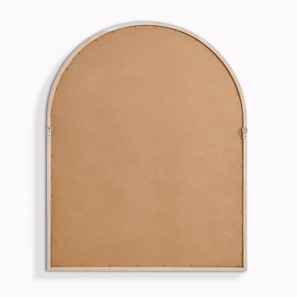 FurnitureboxUK Valerie Oak Wood Arch Overmantle Mirror in Brown, W: 100 cm, H: 80 cm – 2