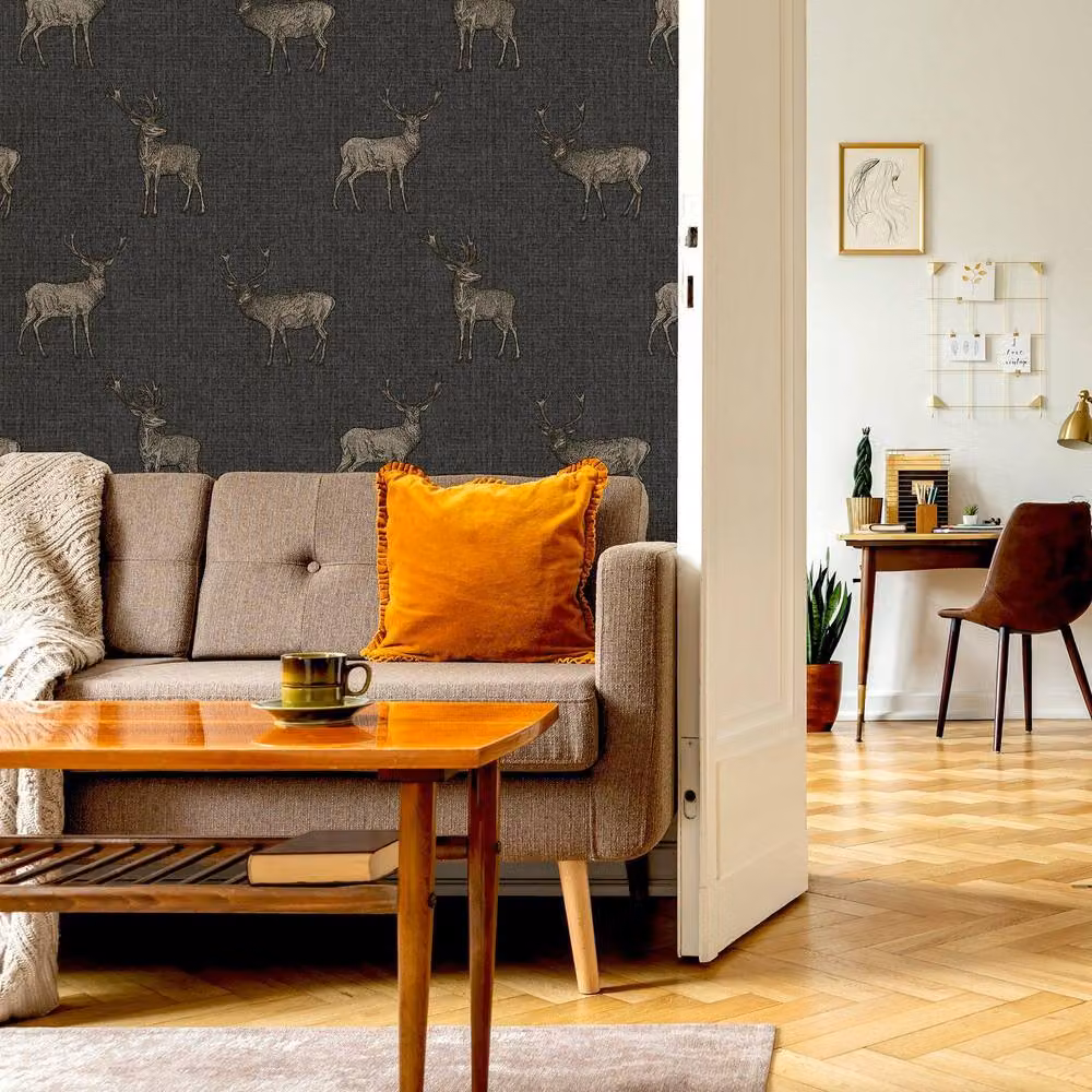 Arthouse Heritage Stag Wallpaper in Grey – 3