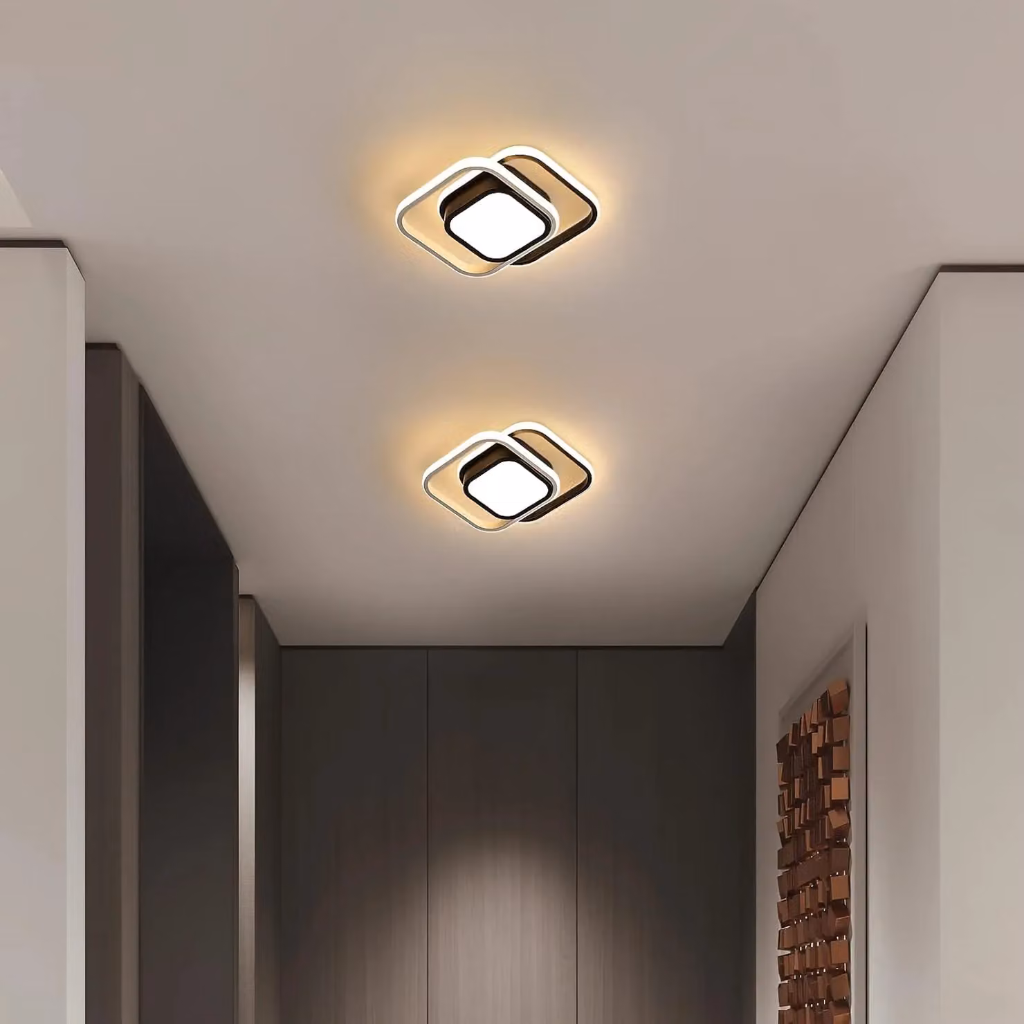 COMELY 32W Square LED Ceiling Light in Black and White with Warm White 3000K Illumination – 2