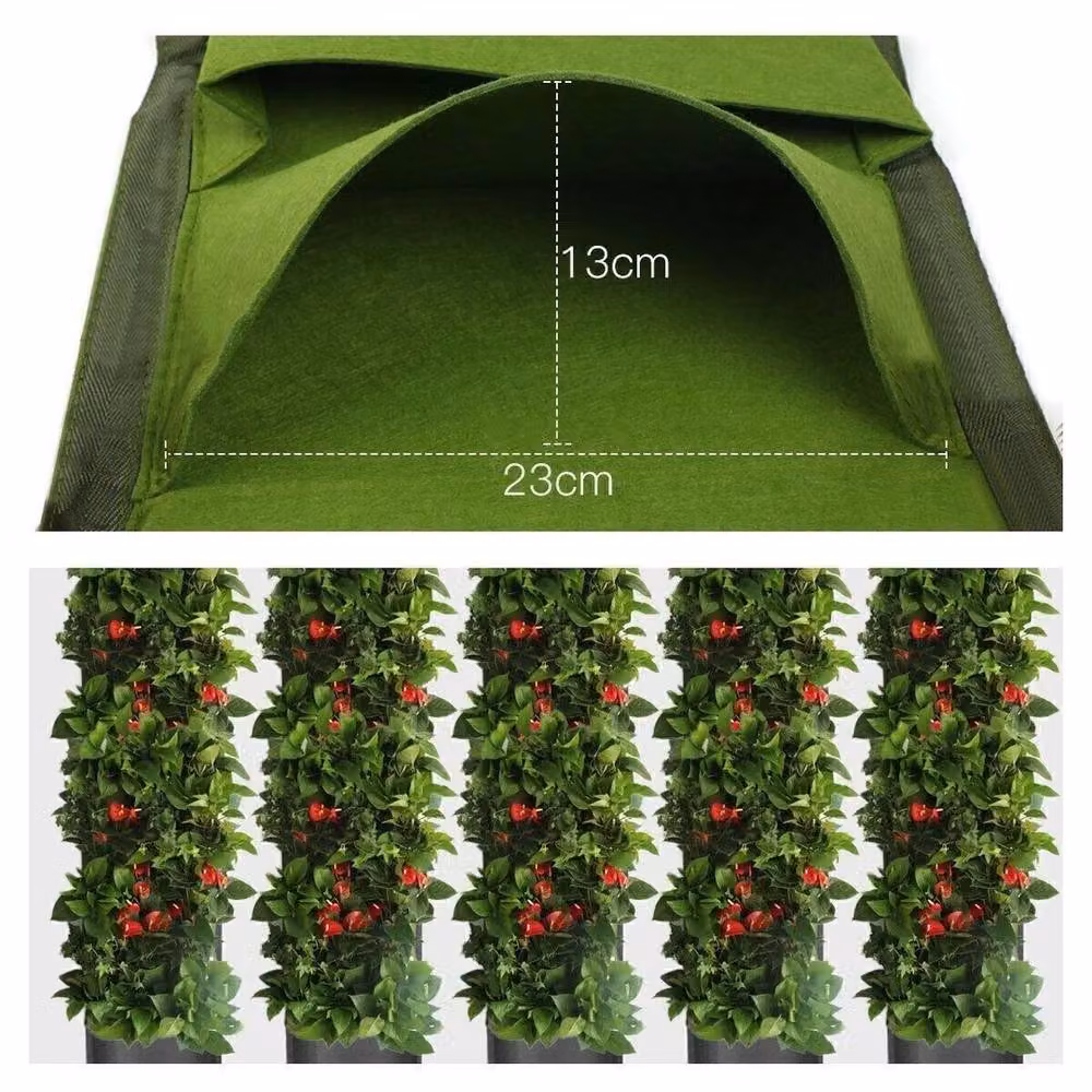 Kelvenix Green Hanging Vertical Grow Bag Planter for Herb, Vegetable and Ornamental Gardens, 100g – 2