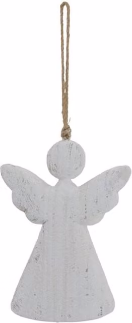 KDMD Large Whitewashed Rustic Hanging Angel Wall Decor in White