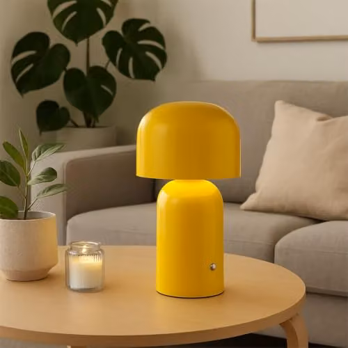 First Choice Lighting Christina Yellow LED Rechargeable Touch Table Lamps Twin Pack – 3