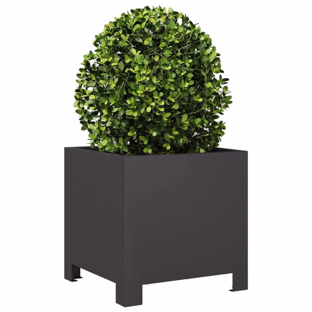 Berkfield Home Steel Garden Planter Tub, Black, W/D/H: 30 x 30 x 30 cm – 3