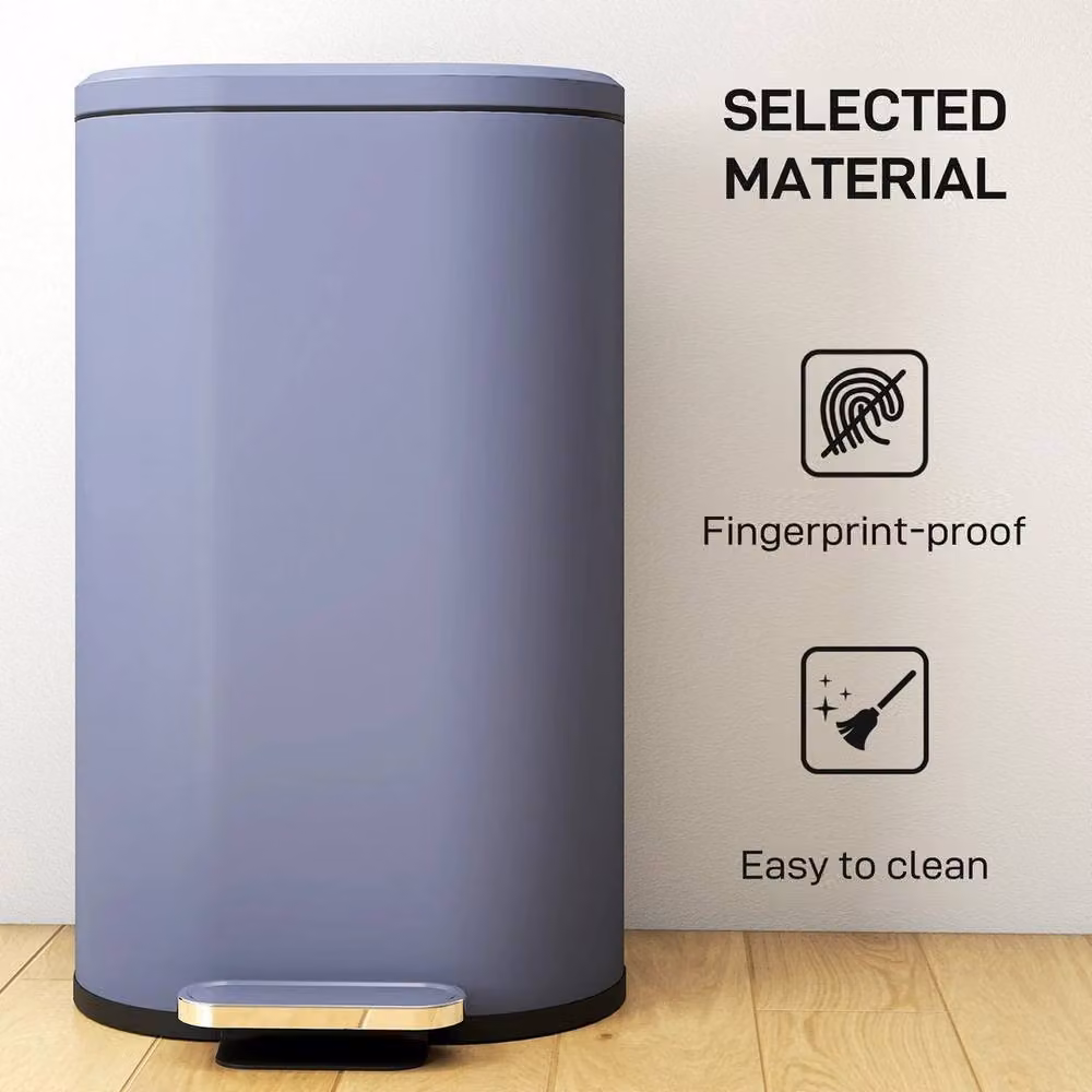 EONLION Rectangular Pedal Bin with Soft-Close Lid, Grey, W/D/H: 100 x 34 x 30 cm – 3