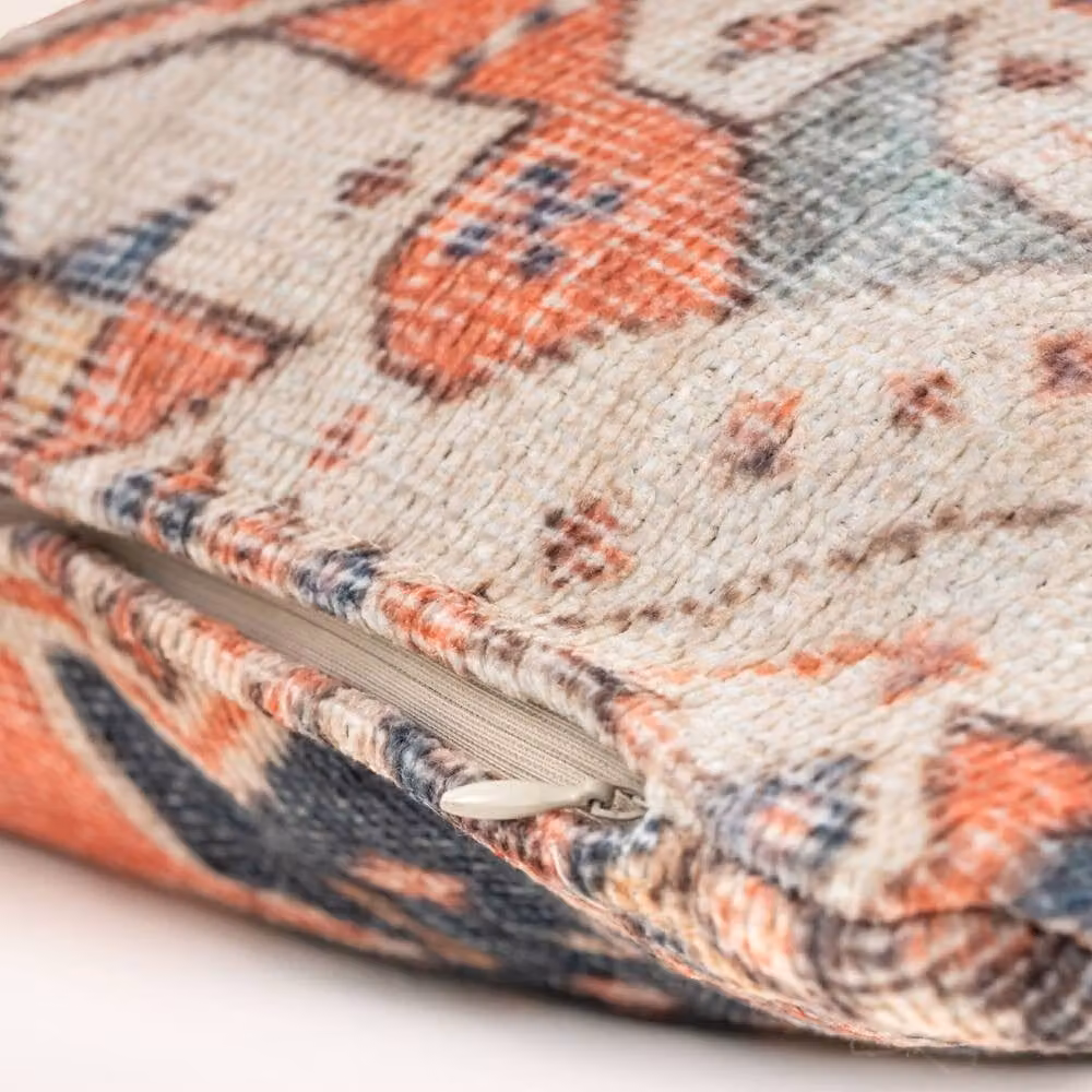 Kukoon Beige Terracotta Persian Style Washable Cotton Square Cushion, W/D/H: 50 x 50 x 50 cm – 3