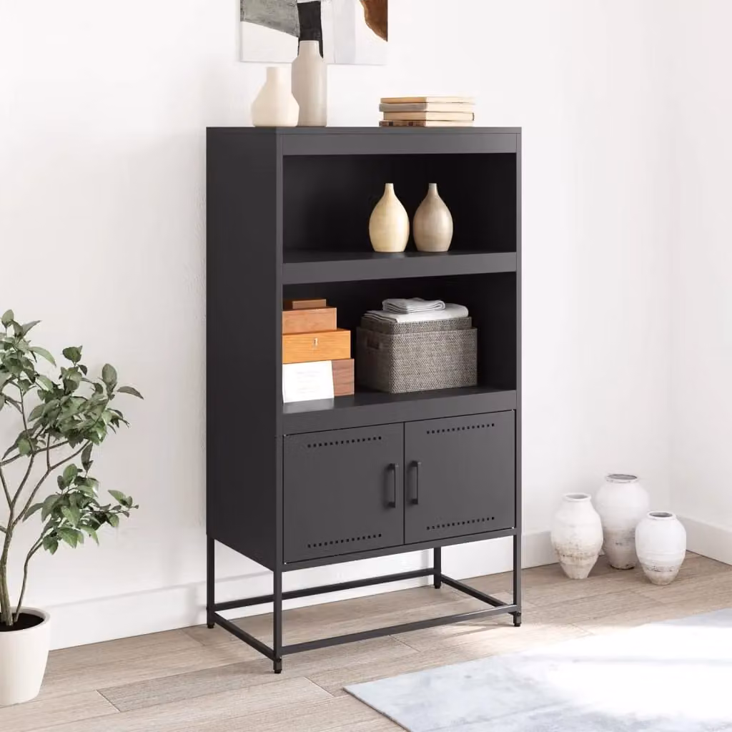 Berkfield Home Industrial Black Steel Highboard W/D/H: 68.5 x 38.5 x 123.5 cm – 2