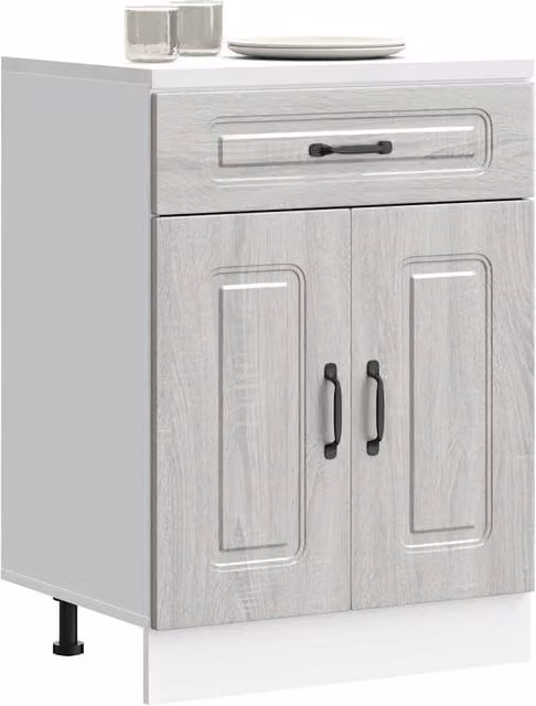 Berkfield Home Kalmar Grey Sonoma Kitchen Base Cabinet in Matt Engineered Wood