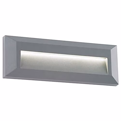 Loops Outdoor IP65 Pathway Guide Light, Warm White LED Wall Mounted Downlight in Grey Plastic – 1