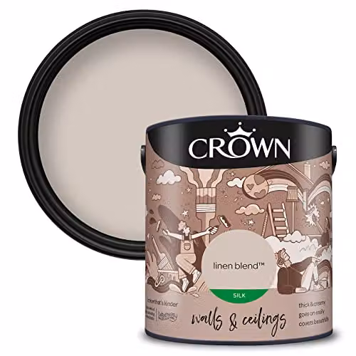 Crown Walls and Ceilings Silk Emulsion Paint Beige 2.5l – 2