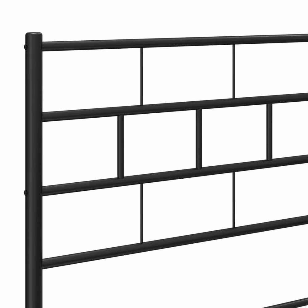 Berkfield Home Metal Bed Frame with Headboard in Black, W/D/H: 120 x 200 cm – 3