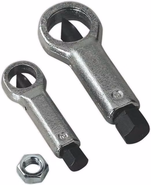 Loops 2 Piece Nut Splitter Set in Silver, Made from Hardened and Tempered Chrome Molybdenum Steel