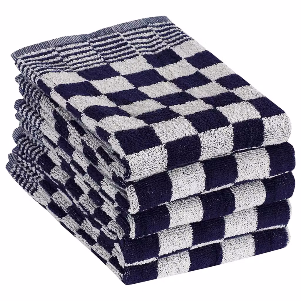 Berkfield Home 20 Piece Blue and White Cotton Towel Set for Adults – 4