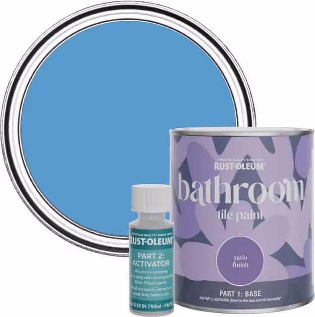 Rust-Oleum Bathroom Tile Paint in Satin Finish, Cerulean Blue, 0.75 l