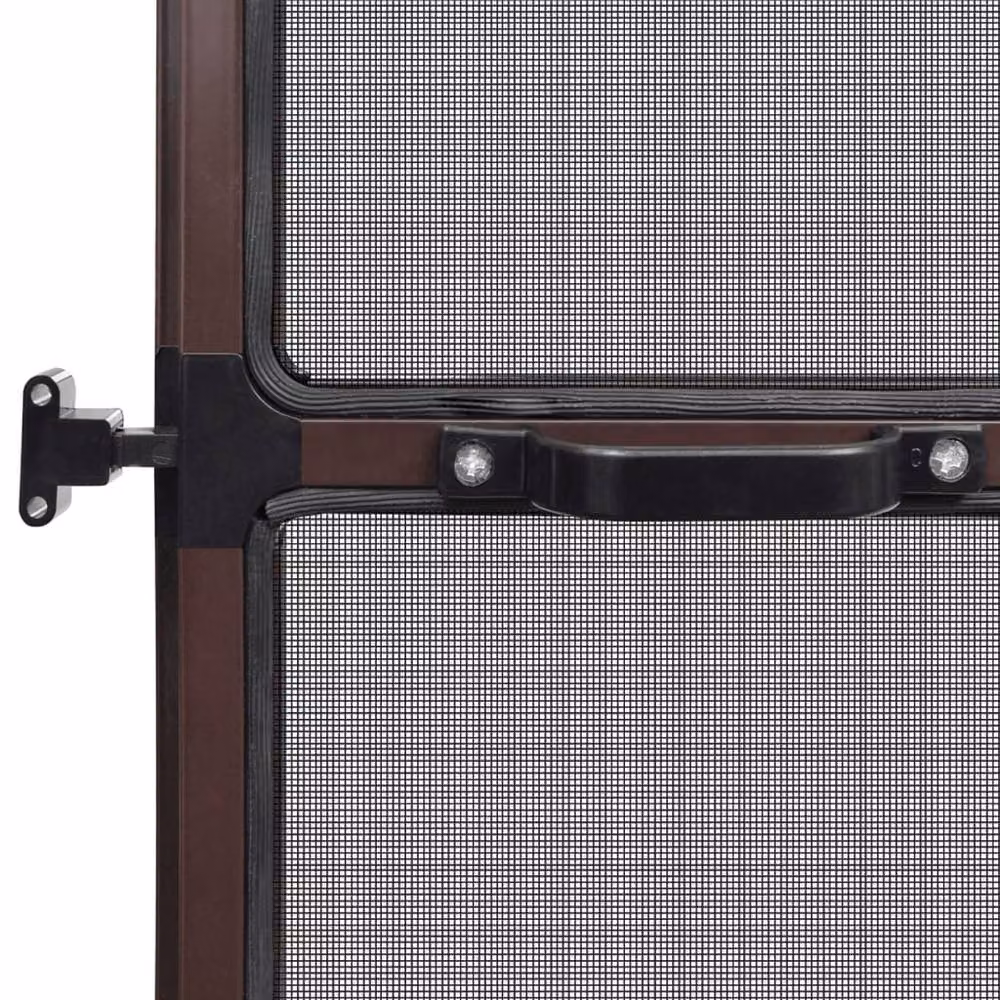 Berkfield Home Brown Hinged Fibreglass Insect Screen for Doors W: 100 cm, H: 215 cm – 5