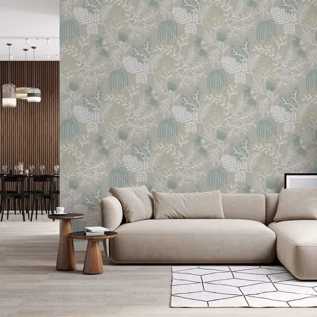 Superfresco Easy Richmond Floral Botanical Wallpaper in Sage Green