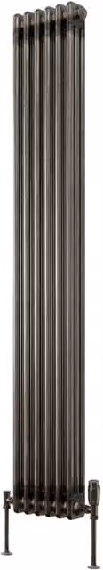 Bathroom Kingdom Colona Raw Steel 3 Column Vertical Traditional Wall Hung Radiator, H 180 cm x W 29 cm
