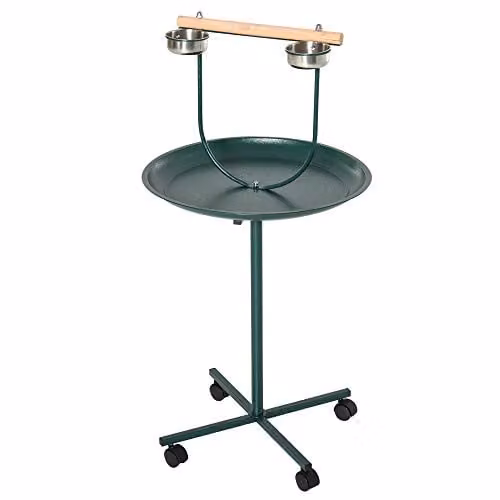 PawHut Bird Perch T-Stand for Small and Medium Birds, Green, H 122 x W 60 x D 60 cm