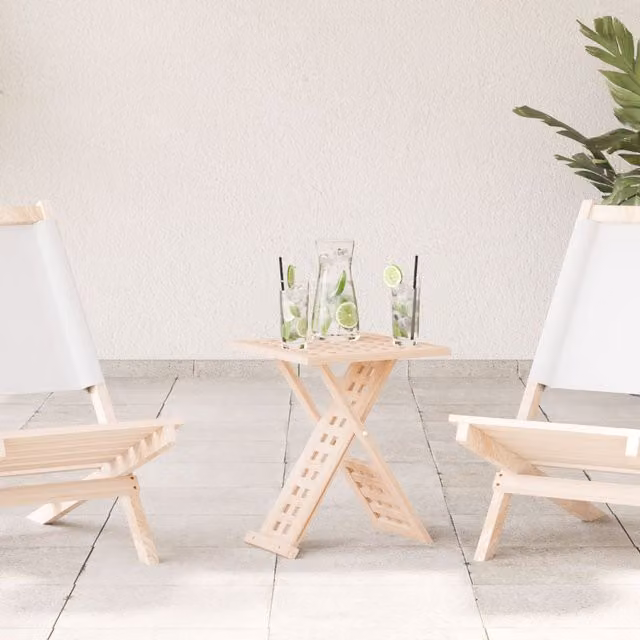 Berkfield Home Foldable Square Coffee Table in Brown Walnut and Beech Wood, W/D/H: 33 x 33 x 40.5 cm