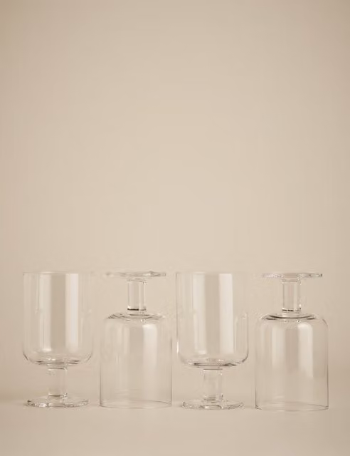 M&S Set of 4 Transparent Glass Wine Glasses