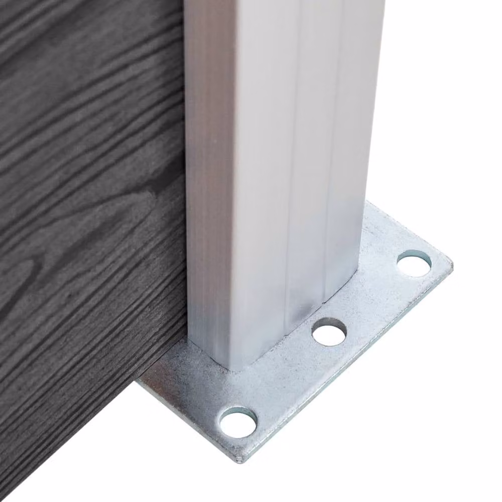 Berkfield Home Durable WPC Fence Panel Set in Black/Anthracite, W: 526 cm, H: 146 cm – 5