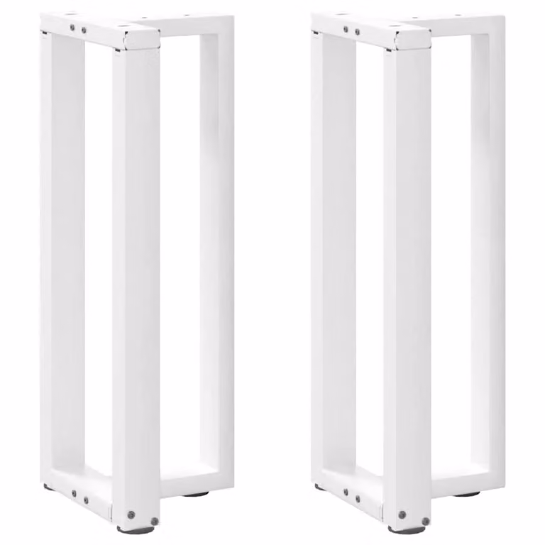 Berkfield Home T-Shaped Console Table Legs, 2 Piece White Steel Set, W/D/H: 25 x 28 x 72.5 cm