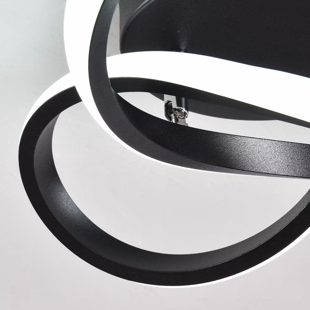 NIVOR Black Modern LED Flush Mount Ceiling Light with Cool White Illumination – 7