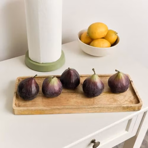 Melody Maison Brown Mango Wood Rectangular Decorative Tabletop Tray