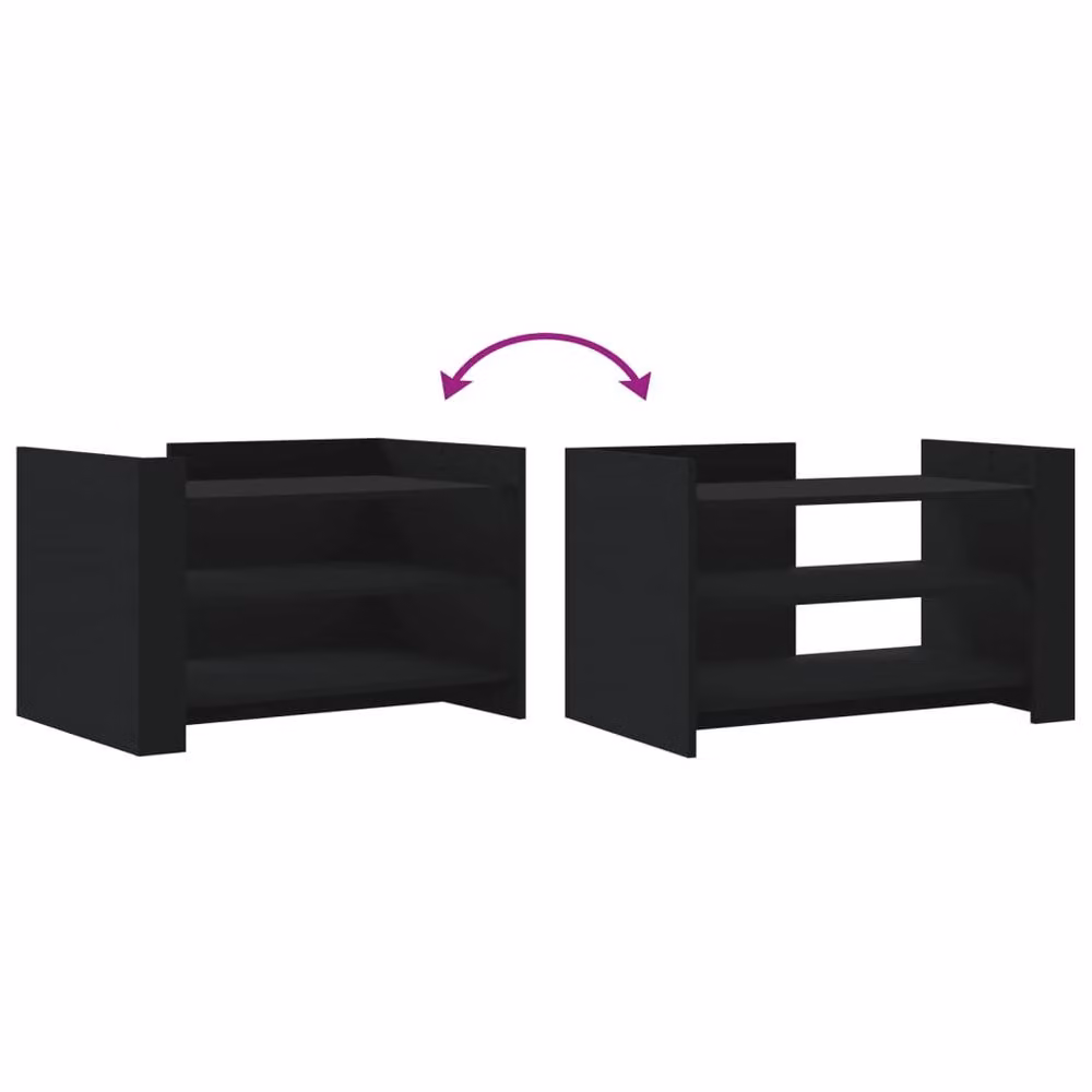Berkfield Home Black Modern Rectangular Coffee Table in Engineered Wood W/D/H: 80 x 50 x 50 cm – 5
