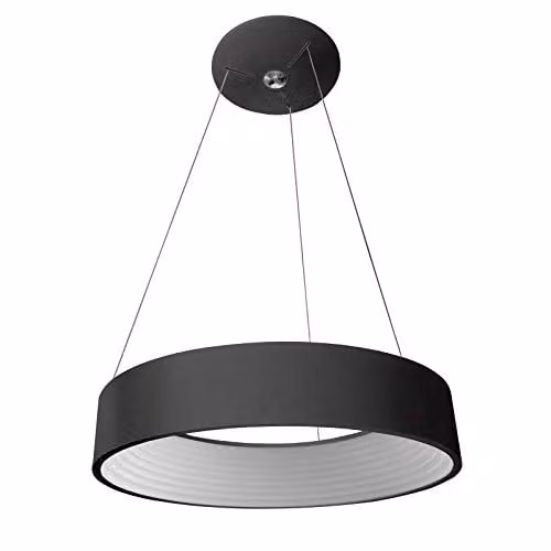 Netlighting Modern LED Ring Pendant Light, Black, Warm White 3000K, 1760lm – 1