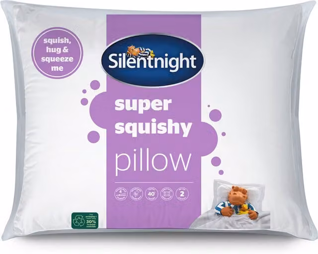 Silentnight Super Squishy Medium Hollow Fibre Allergy Friendly Pillow in White
