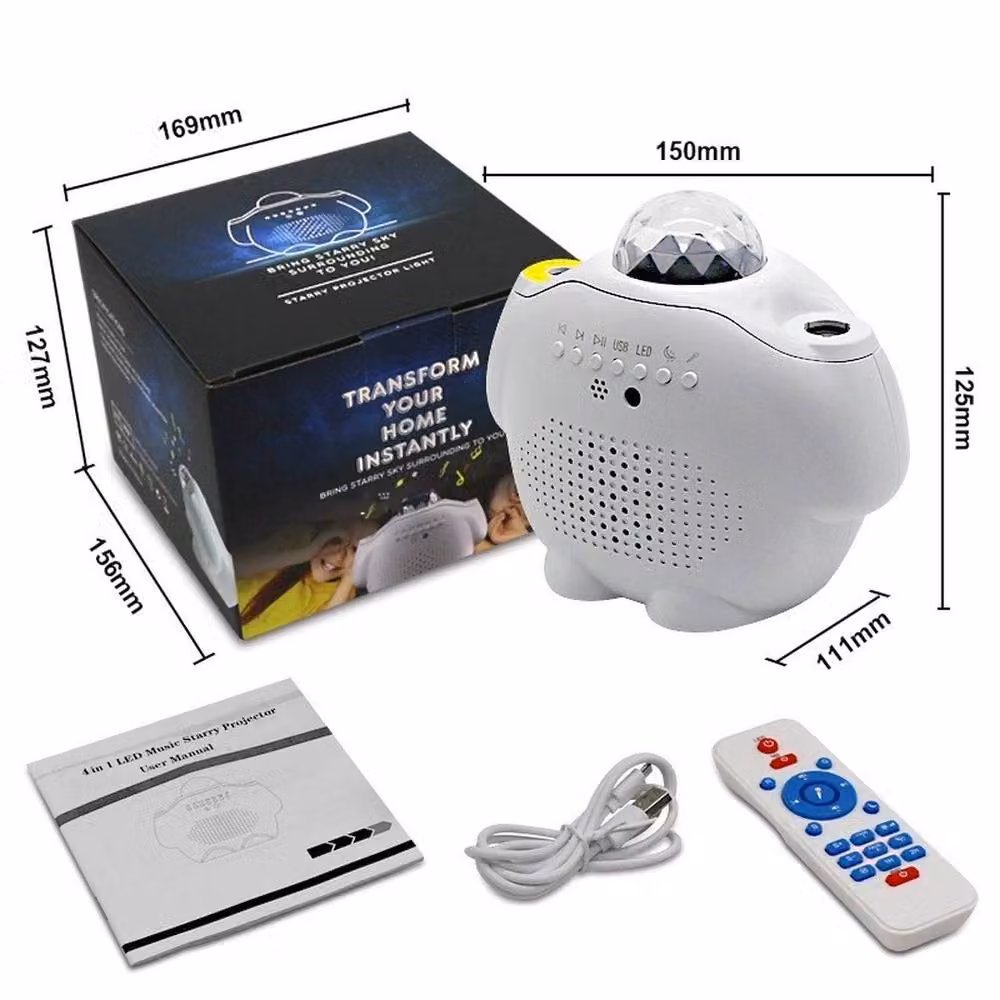 VOGREX White LED Ceiling Projector Light with Starry Night, Ocean Wave and Space Music Effects – 2
