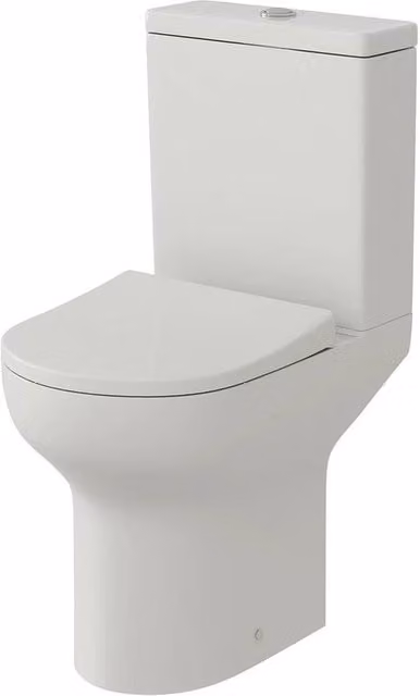 PAWNORA White Ceramic Close Coupled Toilet WC Pan and Cistern with Soft Close Seat