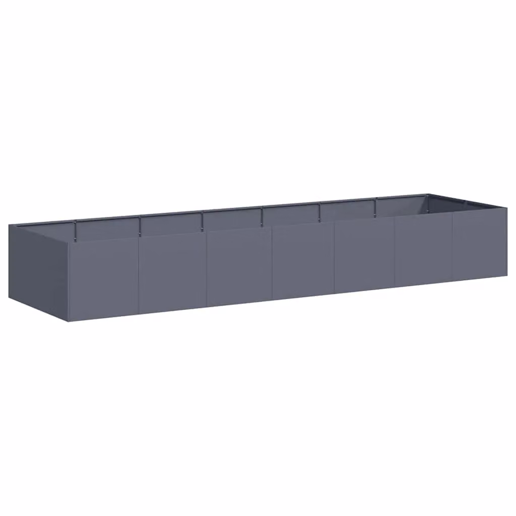 Berkfield Home Anthracite Steel Planter W: 80 cm, D: 40 cm, H: 40 cm – 2