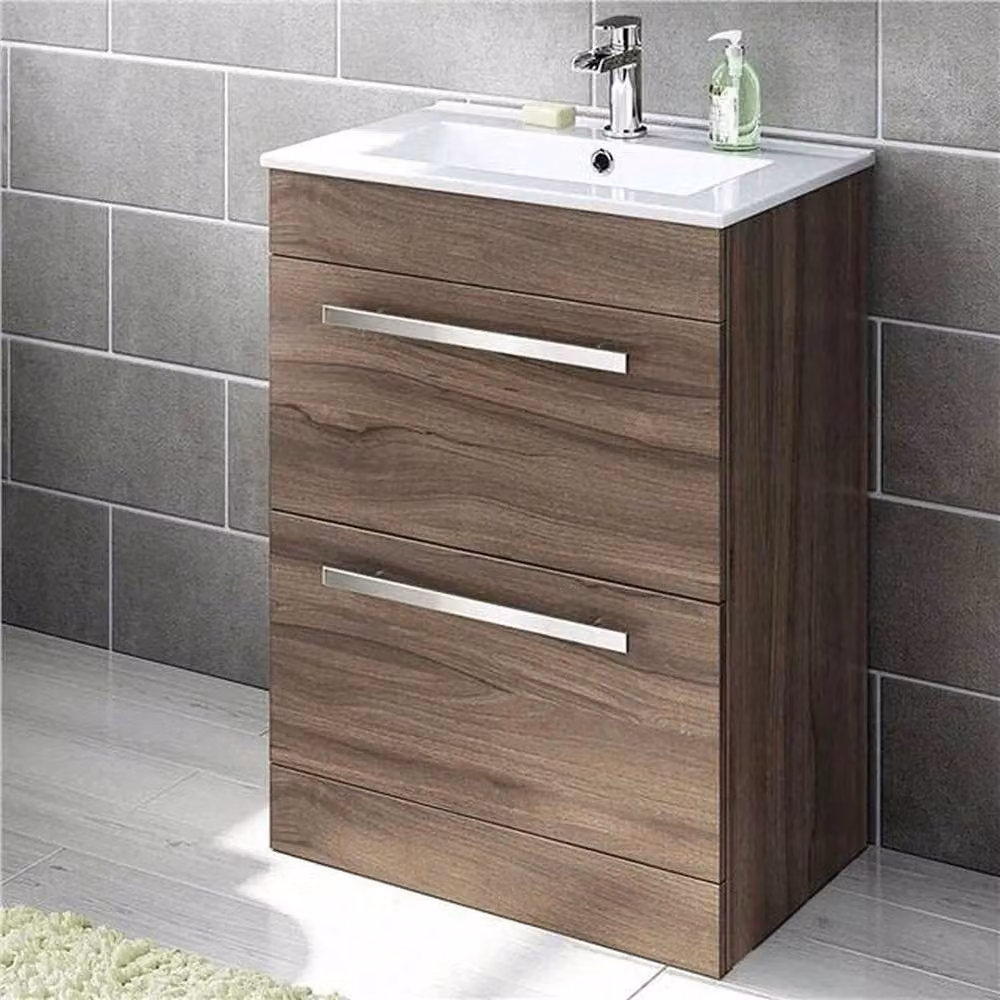 SPETLEK Modern Glossy Walnut Sink Unit with Brown Ceramic Basin – 2
