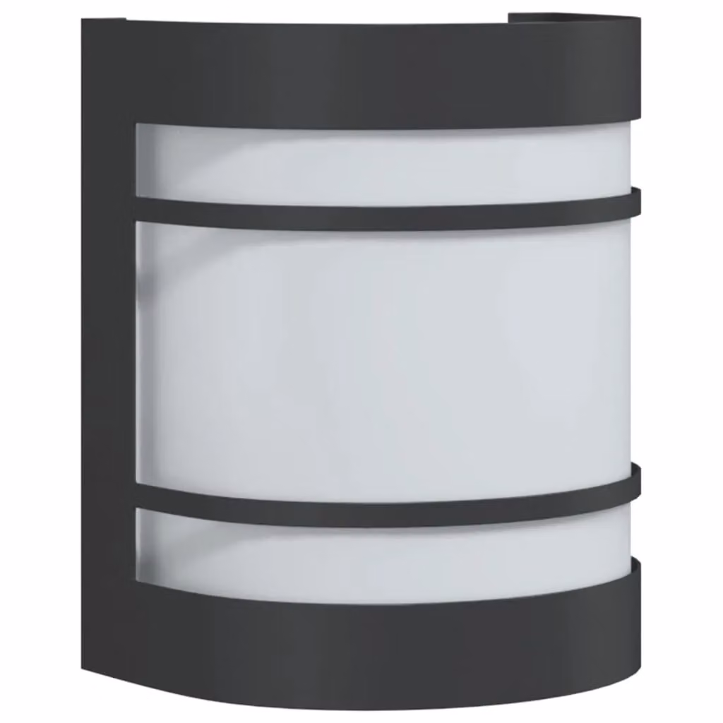 Berkfield Home Modern Black Stainless Steel and Glass Outdoor Wall Light – 2