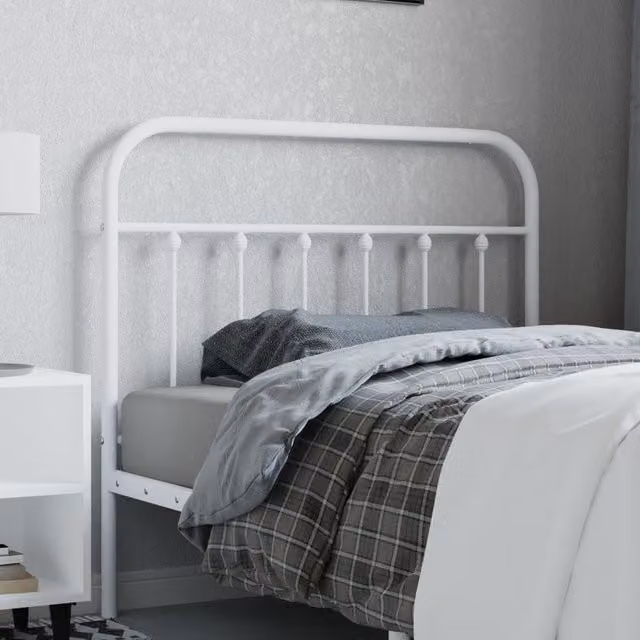 Berkfield Home Classic Metal Headboard in White, Width: 107 cm – 1