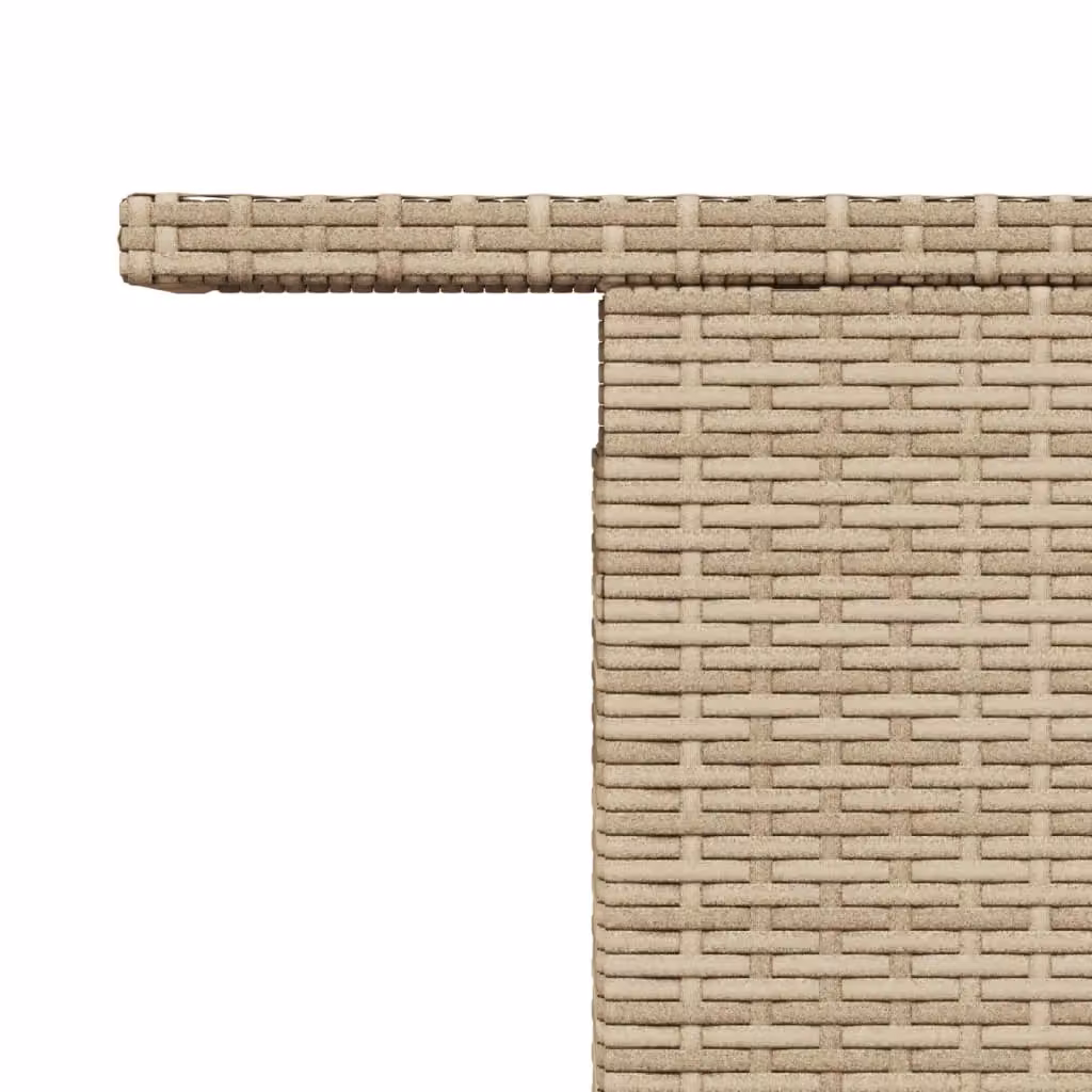 Berkfield Home Beige Garden Table with Acacia Wood and Poly Rattan, W/D/H: 100 x 55 x 73 cm – 3