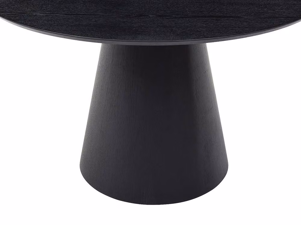 Vente-unique Antaliza Round 4-Seater Dining Table in Black Ash Veneer, Diameter: 120 cm, Height: 75 cm – 4