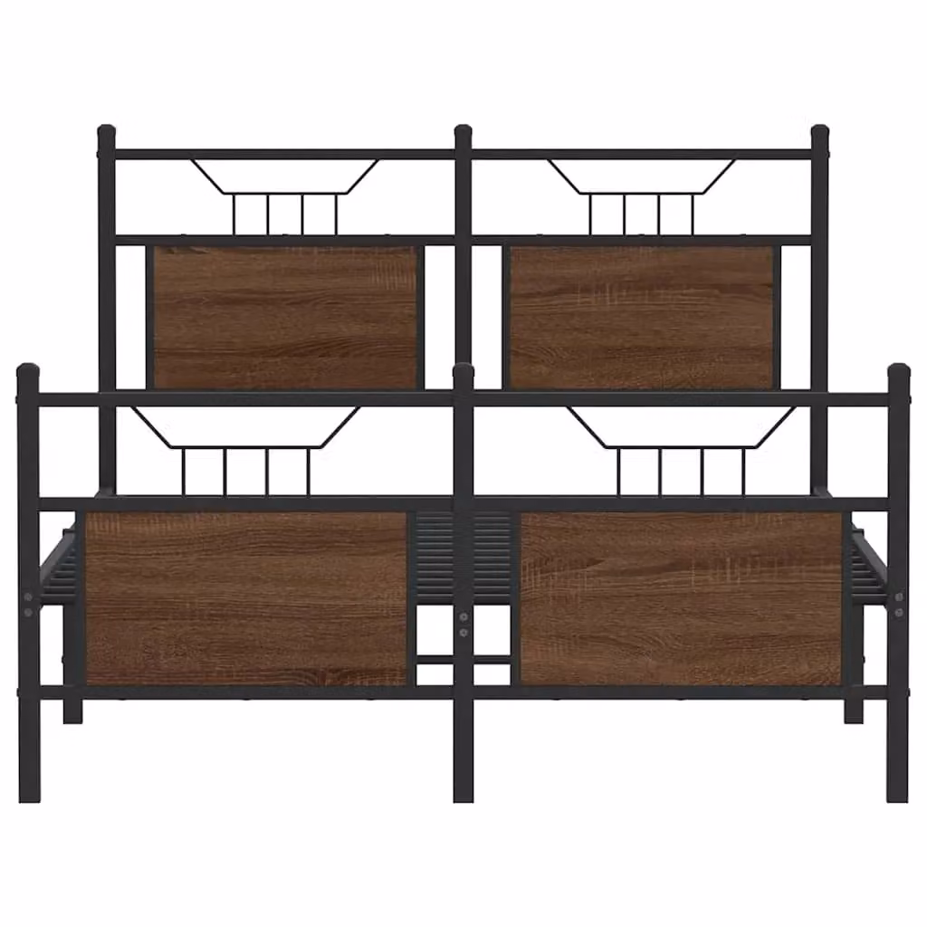 Berkfield Home Small Double Bed Frame in Brown Oak, W/D/H: 120 x 200 cm – 4