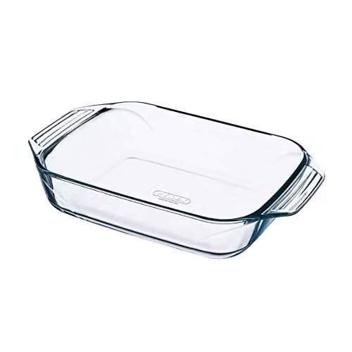 Pyrex Optimum High Resistance Glass Rectangular Roasting Dish with Easy Grip Handles, Multicolor, W: 39 cm x D: 25 cm – 1