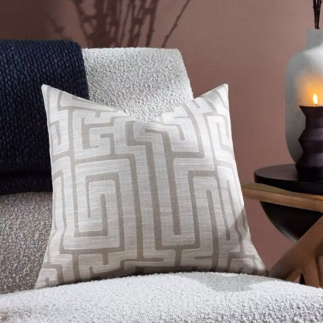 HOEM Lauder Geometric Square Cushion in Beige, W/D/H: 45 x 45 x 45 cm – 2