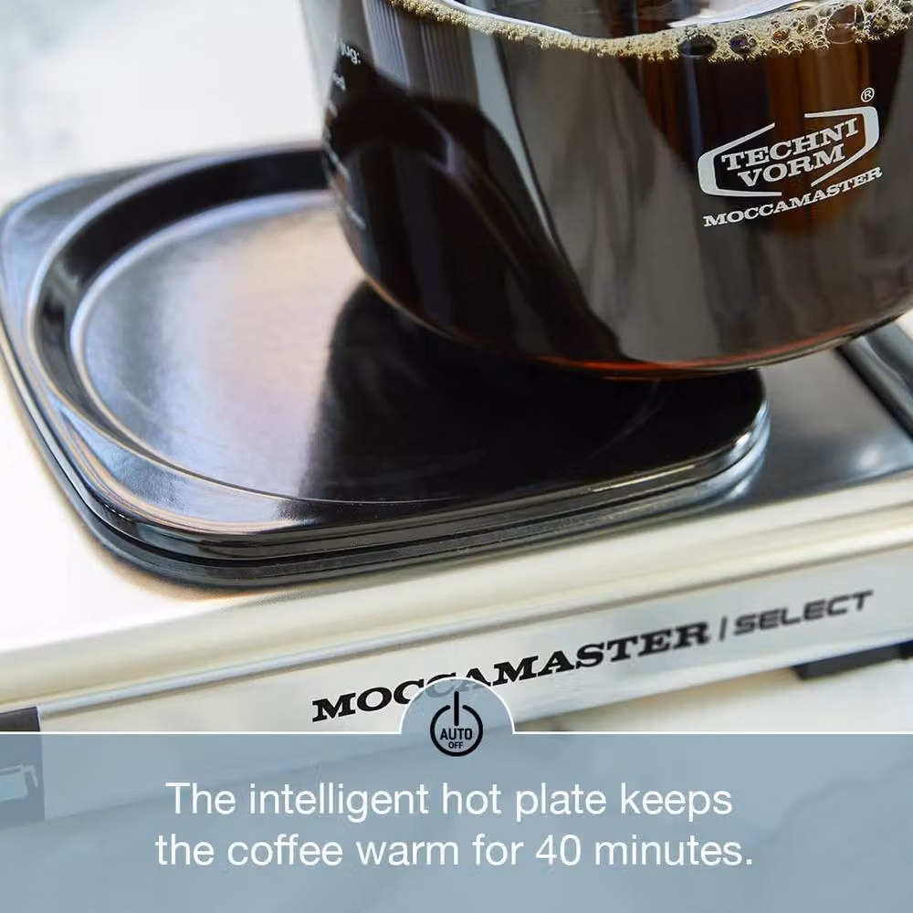 Moccamaster KBG Select Filter Coffee Machine with Glass Jug, Black, 1.25 l – 6