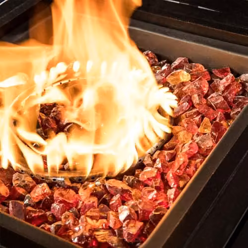 Teamson Home Red Tempered Glass Lava Rocks for Outdoor Gas Fire Pits, 4 kg – 4