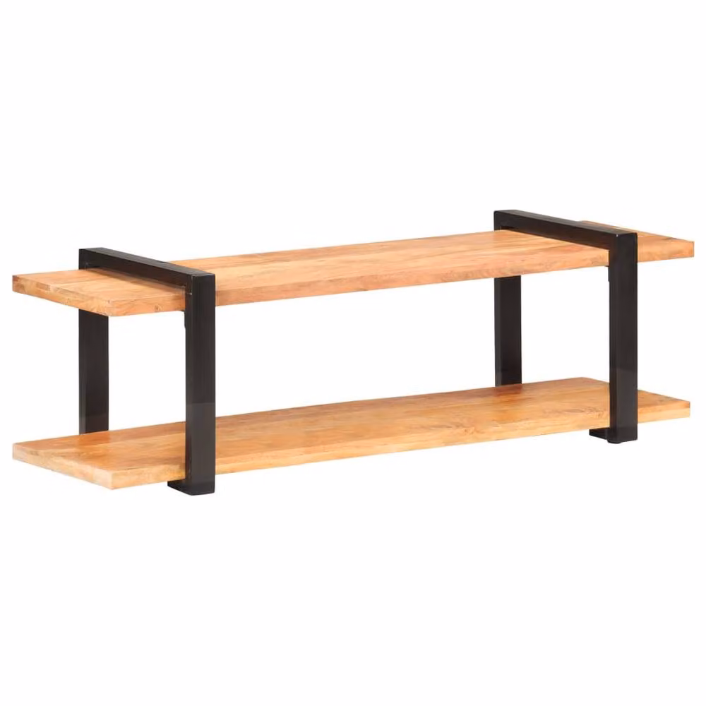 Berkfield Home Industrial TV Cabinet in Brown Solid Acacia Wood, W/D/H: 130 x 40 x 40 cm – 2