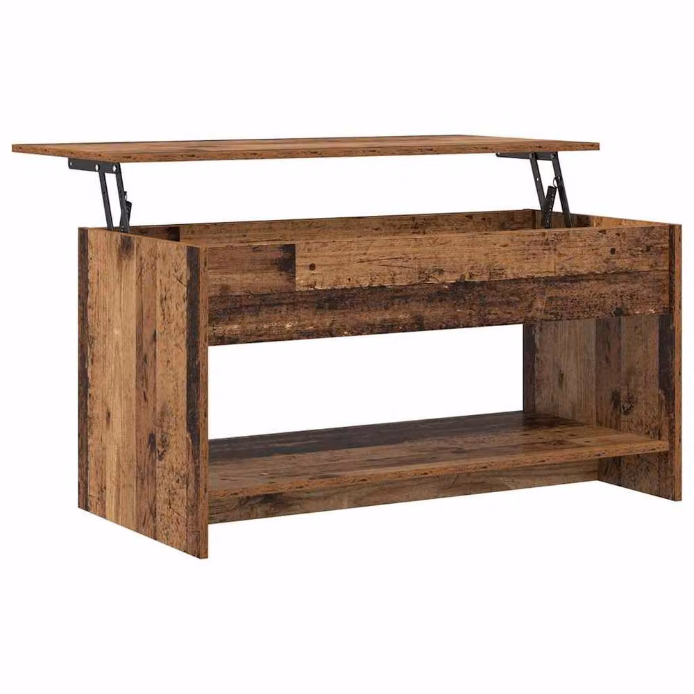 Berkfield Home Modern Rectangular Coffee Table in Brown with Lift Mechanism, W: 102 cm, D: 50 cm, H: 52.5 cm – 3
